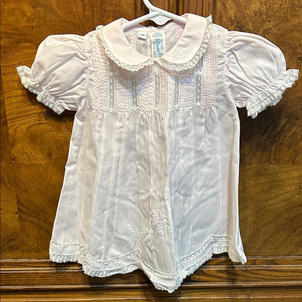 Feltman Brothers Elegant Light Pink Kids Dress with Lace Trim